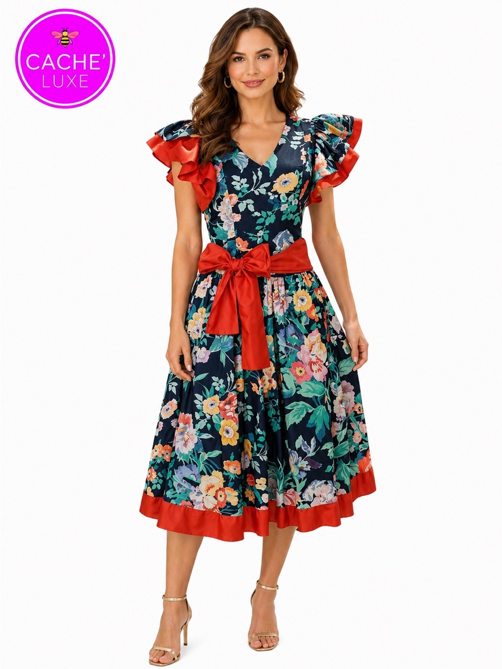 Blair Woolverton  Whimsigoth Romantic Floral Midi Dress Cottagecore Coquette